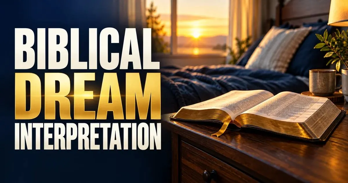 Biblical Dream Interpretation beside an open Bible in warm morning light.