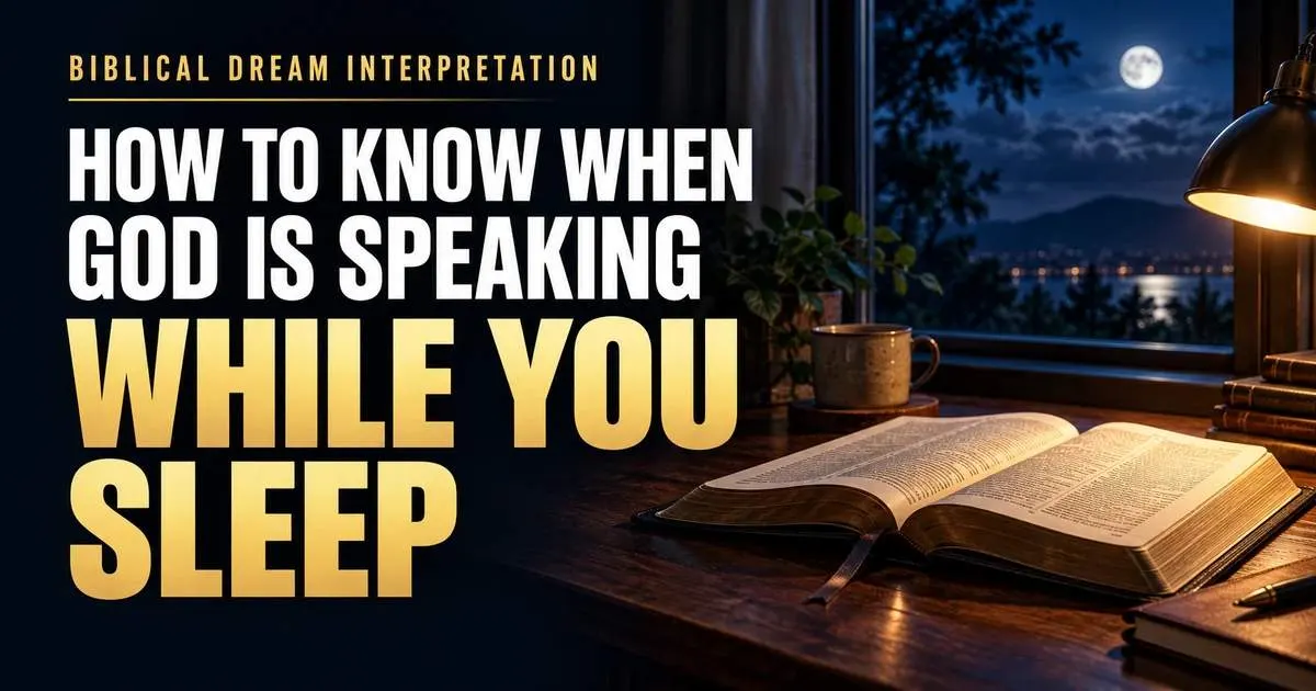 Biblical dream interpretation: How to know when God is speaking while you sleep, beside an open Bible under a moonlit window.